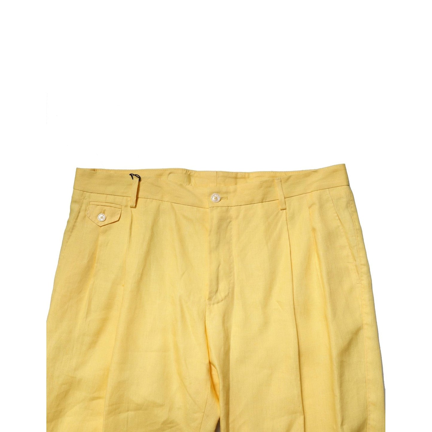 Dolce & Gabbana Yellow Flax Tapered Dress Men Pants