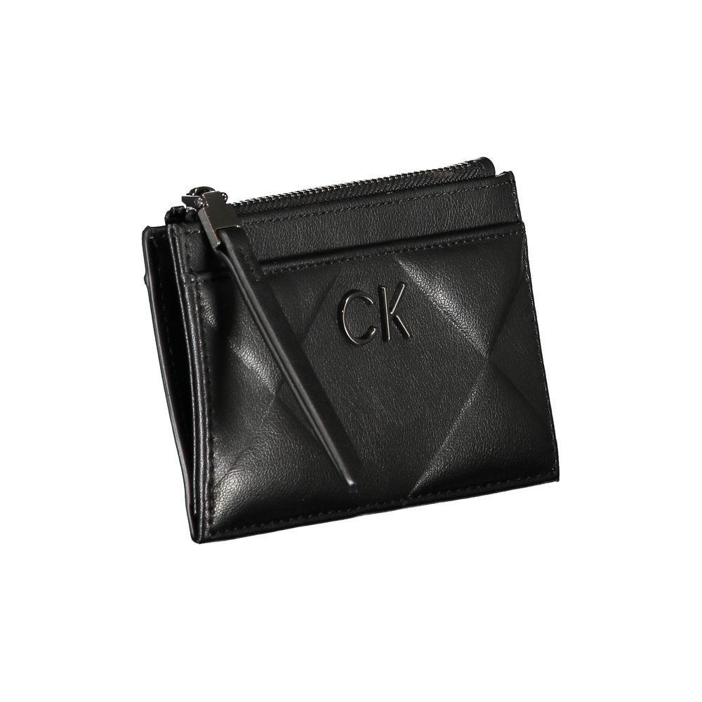 Calvin Klein Sleek Black Zip Wallet with Contrast Detailing CA-26042