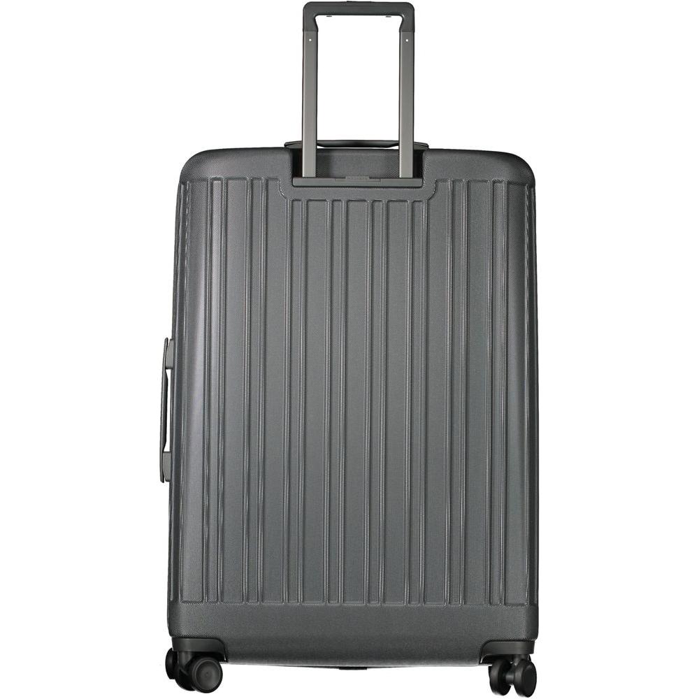 Piquadro Gray Polycarbonate Men LuggageElevate your travel style with the Piquadro Large Trolley, designed to blend form and function seamlessly. The robust polycarbonate construction in a sleek gray hue embodies sophistication. Ample space awaits within