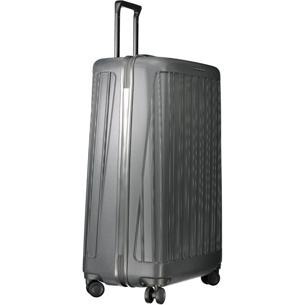 Piquadro Gray Polycarbonate Men LuggageElevate your travel style with the Piquadro Large Trolley, designed to blend form and function seamlessly. The robust polycarbonate construction in a sleek gray hue embodies sophistication. Ample space awaits within