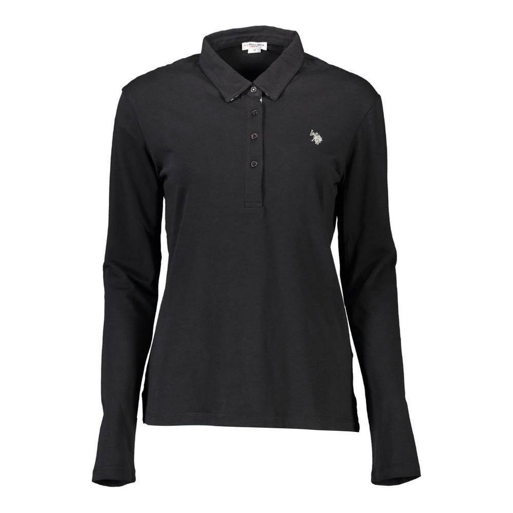 U.S. POLO ASSN. Black Cotton Women Polo Shirt US-9244-XL