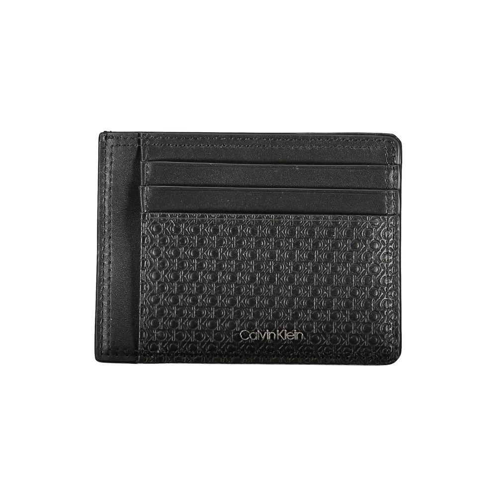 Calvin Klein Sleek Black Leather Coin Purse with Card Holder CA-27468