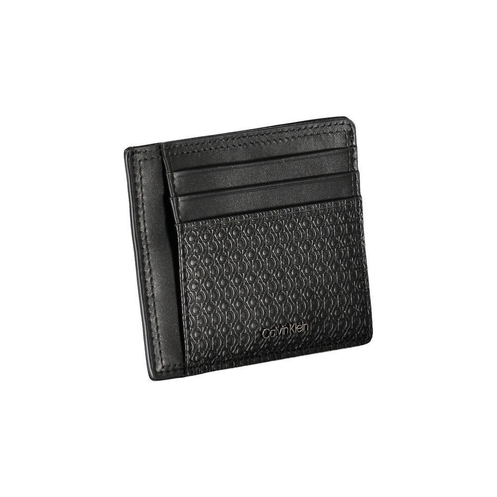 Calvin Klein Sleek Black Leather Coin Purse with Card Holder CA-27468