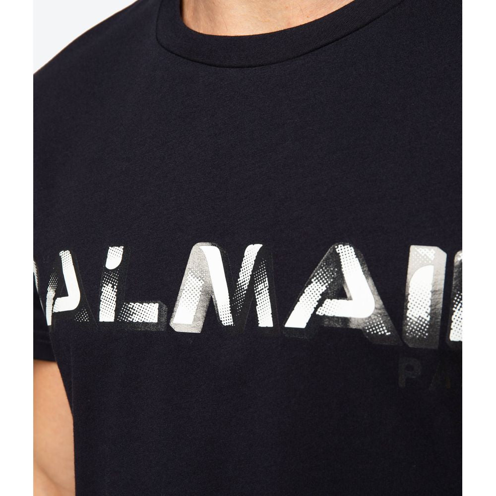 Balmain Blue Cotton T-Shirt BA-15487-XS