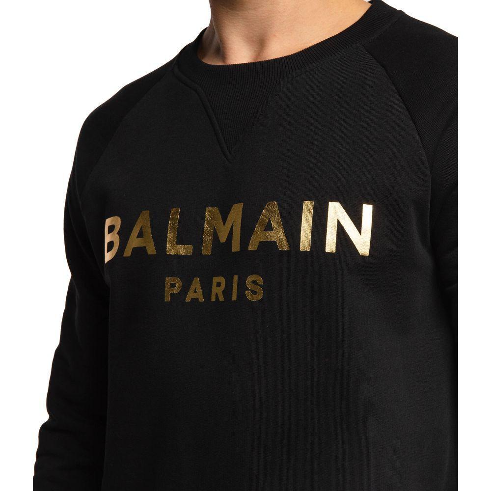 Balmain Black Cotton Sweater BA-15491-3XL