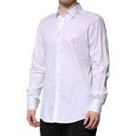 Dolce & Gabbana White Cotton GOLD Long Sleeves Formal Shirt TSH906814-39
