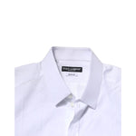 Dolce & Gabbana White Cotton GOLD Long Sleeves Formal Shirt TSH906814-39