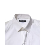 Dolce & Gabbana White Cotton GOLD Long Sleeves Formal Shirt TSH906832-40