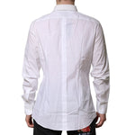 Dolce & Gabbana White Cotton GOLD Long Sleeves Formal Shirt TSH906847-43