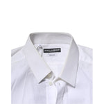 Dolce & Gabbana White Cotton GOLD Long Sleeves Formal Shirt TSH906847-43