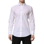 Dolce & Gabbana White Collared Long Sleeves Dress Formal Shirt TSH906863-38