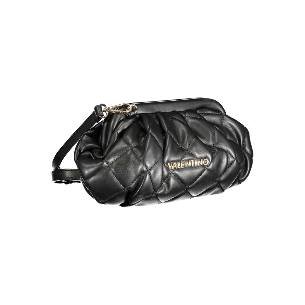 Mario Valentino Black Polyethylene Handbag with adjustable strap and snap closure