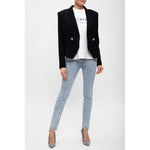 Balmain Blue Cotton Women's High-Waisted Jean BA-15508-IT40|S