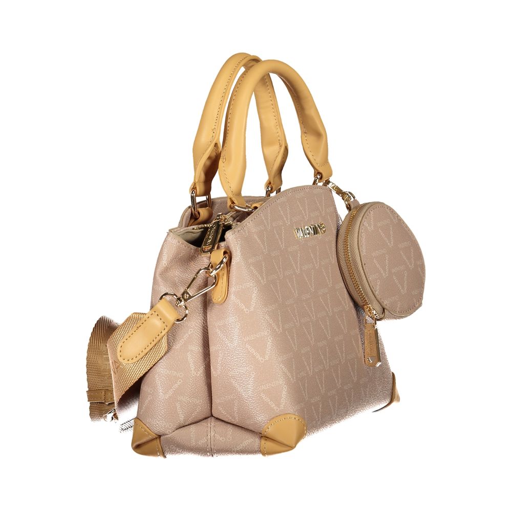 Mario Valentino Beige Polyethylene Handbag with two handles, adjustable straps, external pockets, and contrasting details. Recycled material.