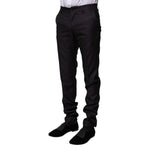 Dolce & Gabbana Black Wool Patterned Formal Pants PAN75339-44