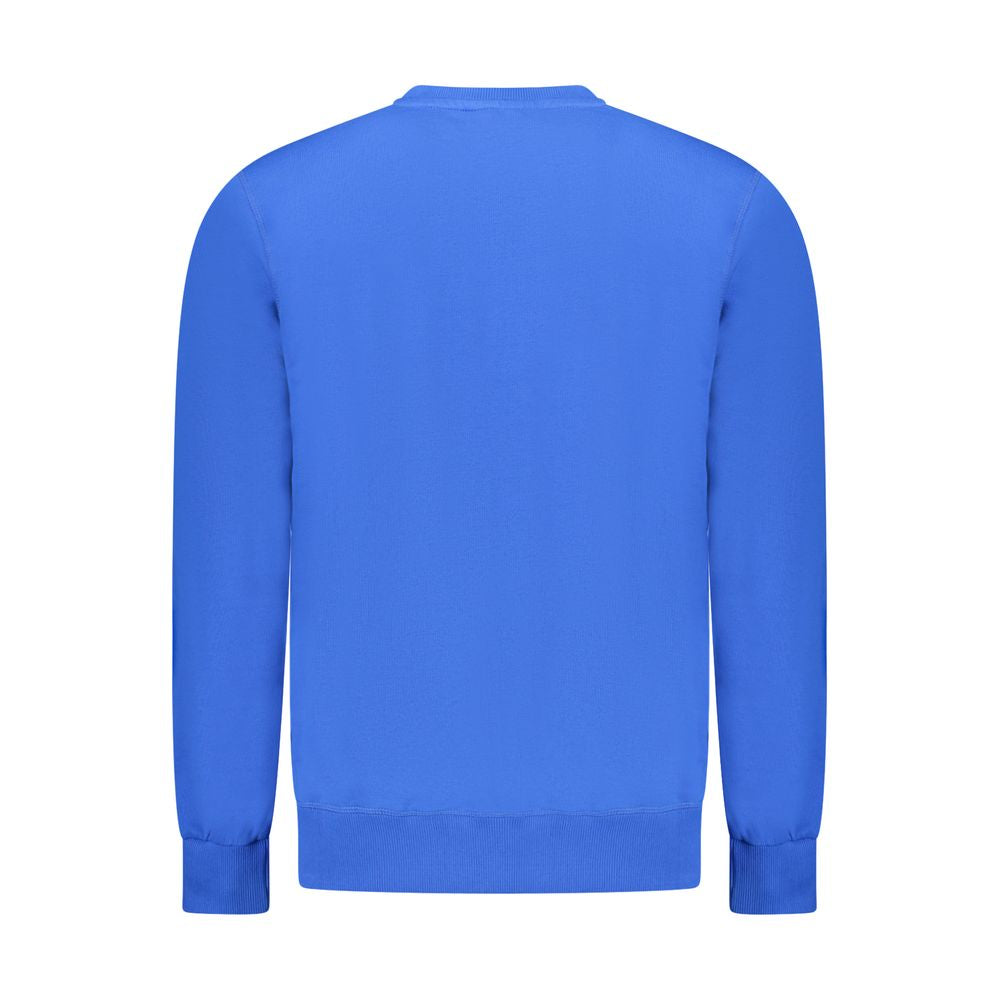 Back view of North Sails Blue Cotton Men Sweater showcasing sleek design and premium fabric quality.