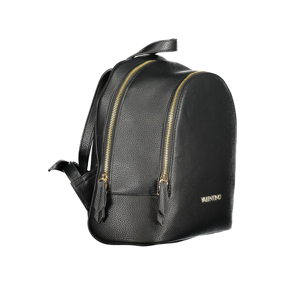 Mario Valentino Black Polyethylene Backpack with adjustable straps and multiple pockets