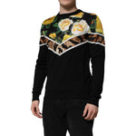 Dolce & Gabbana Black Silk Floral Crew Neck Pullover Sweater TSH906921-48