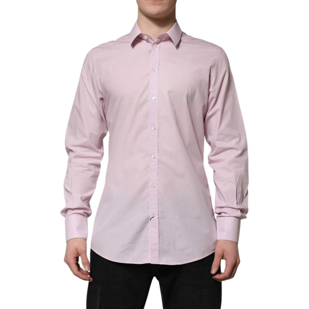 Dolce & Gabbana Pink Cotton GOLD Long Sleeves Dress Shirt TSH906904-41