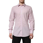 Dolce & Gabbana Pink Cotton GOLD Long Sleeves Dress Shirt TSH906904-41