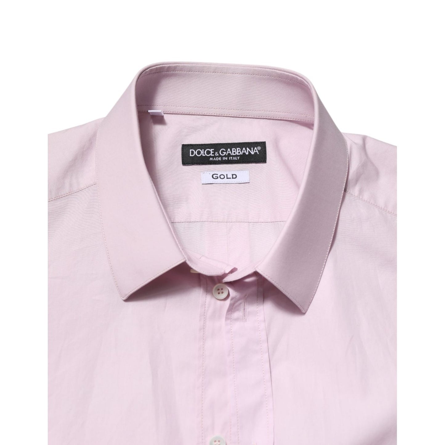 Dolce & Gabbana Pink Cotton GOLD Long Sleeves Dress Shirt TSH906904-41