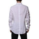 Dolce & Gabbana White Cotton GOLD Long Sleeves Dress Shirt TSH906944-43