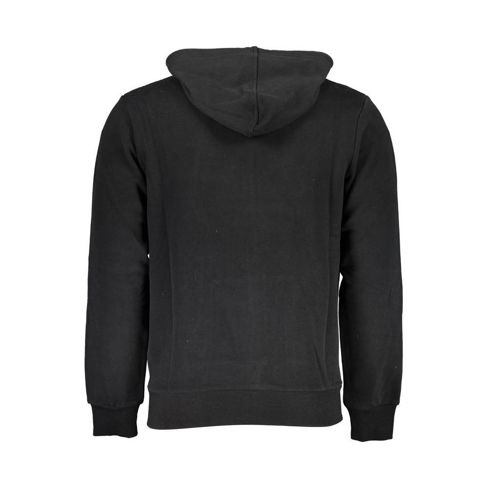 La Martina Sleek Hooded Cotton Sweatshirt in Black LA-27725-L
