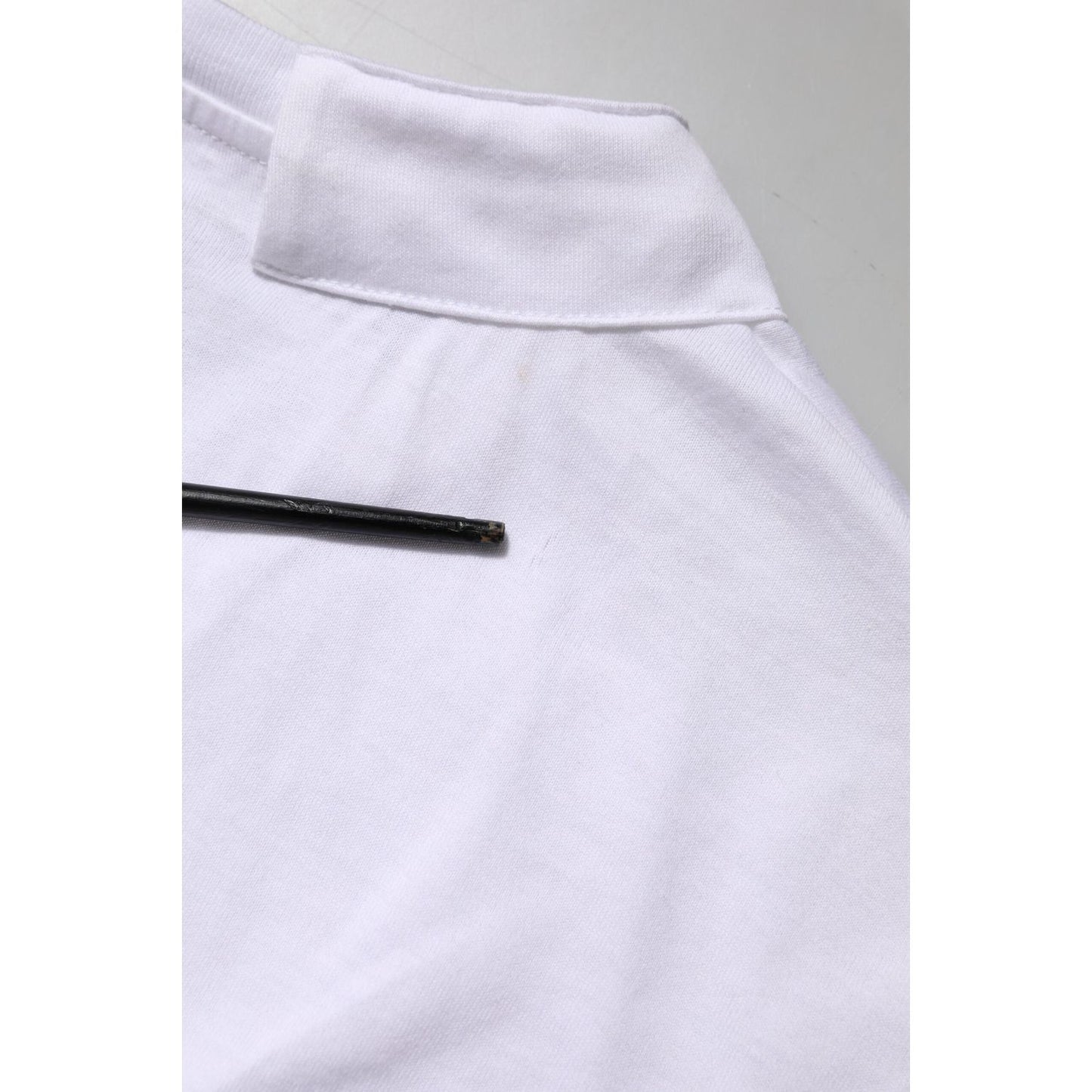 Dolce & Gabbana White Cotton Short Sleeve V-Neck Top T-shirt TSH87553-38