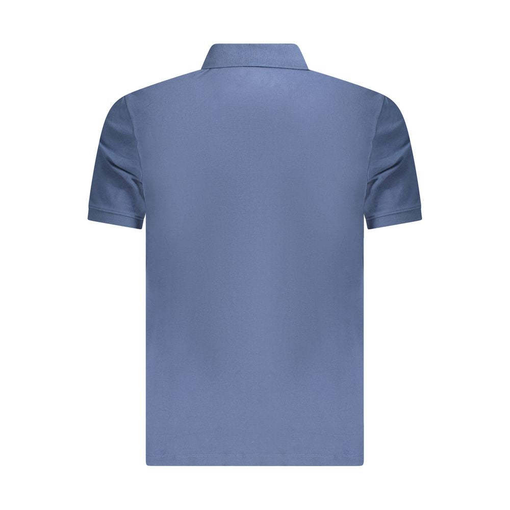 Timberland Blue Cotton Polo Shirt, short sleeve, regular fit, 2 buttons, with embroidery logo design.
