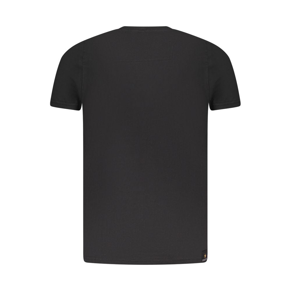Accademia Militare Black Cotton T-Shirt with short sleeves, crew neck, and small academy logo.