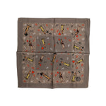 Dolce & Gabbana Brown Silk Printed Square Men Foulard Scarf MS7243