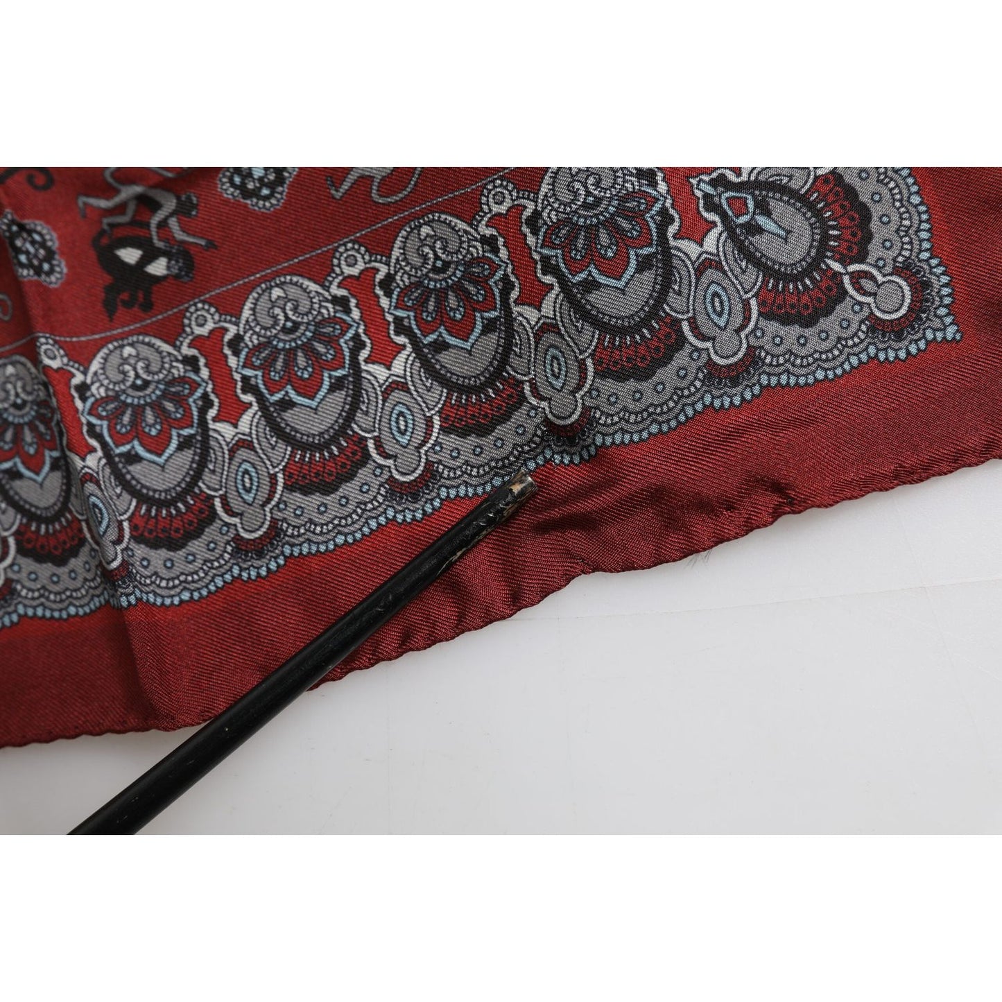 Dolce & Gabbana Maroon Monkey Print Silk Square Foulard Scarf MS7251