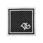 Dolce & Gabbana Black White DG Logo Square Men Foulard Scarf MS7267