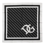 Dolce & Gabbana Black White DG Logo Square Men Foulard Scarf MS7267