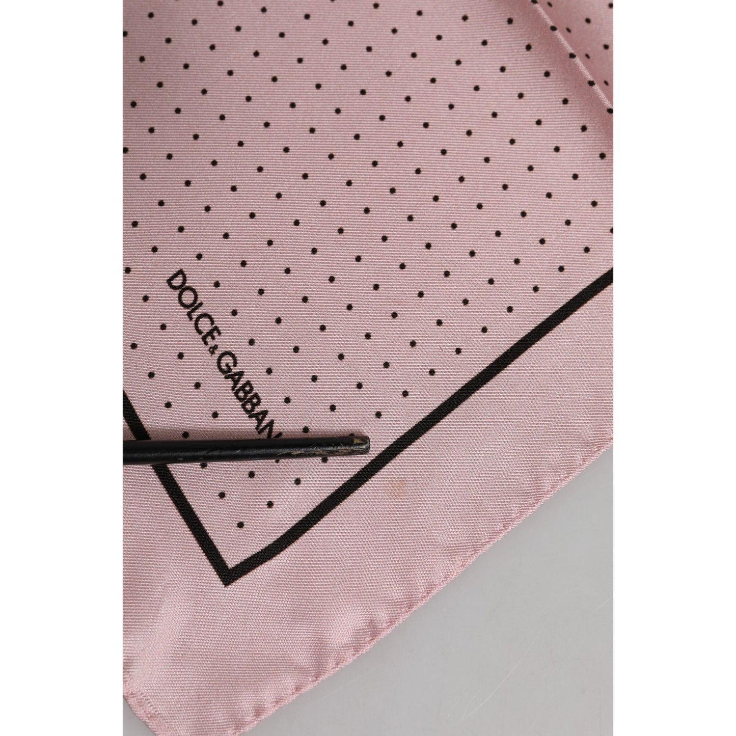 Dolce & Gabbana Beige Dotted Silk Square Men Foulard Scarf MS7323