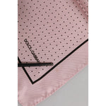 Dolce & Gabbana Beige Dotted Silk Square Men Foulard Scarf MS7323