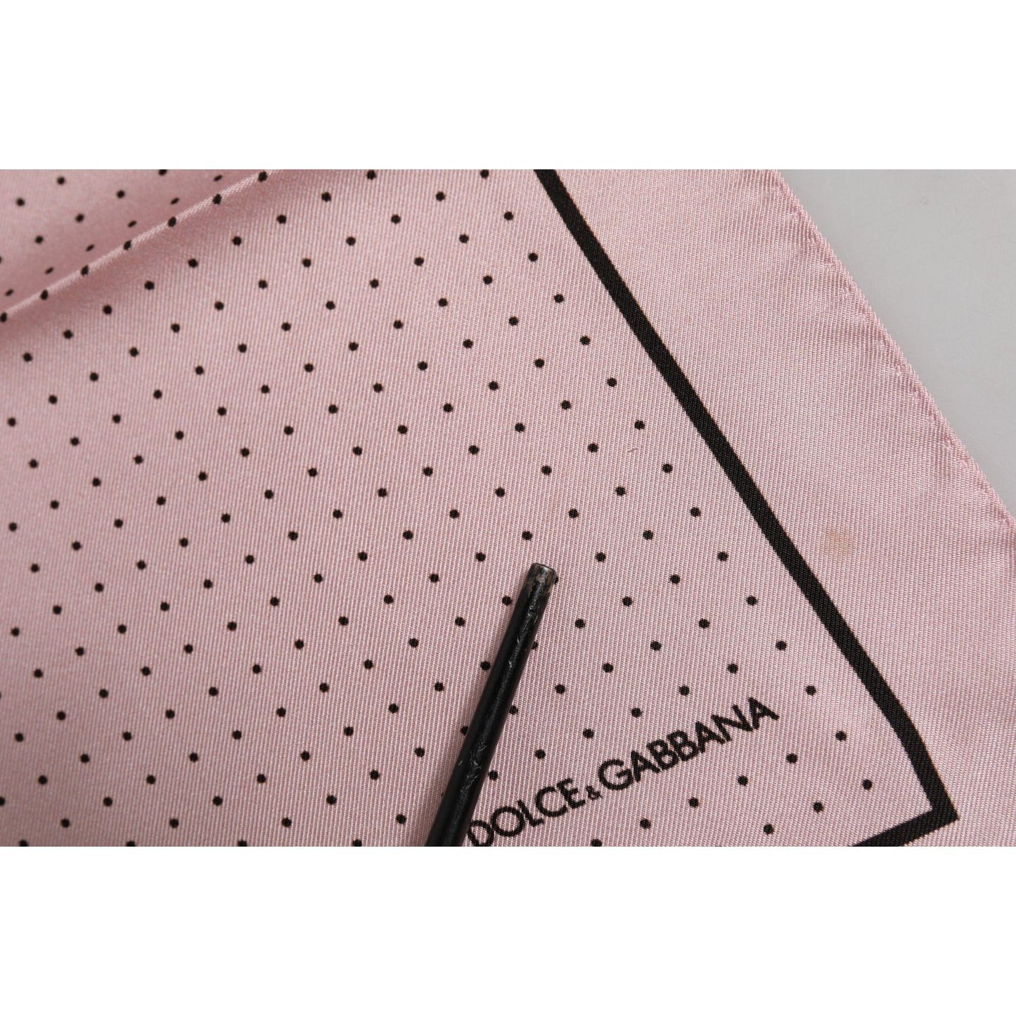 Dolce & Gabbana Beige Dotted Silk Square Men Foulard Scarf MS7323