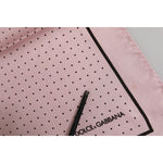 Dolce & Gabbana Beige Dotted Silk Square Men Foulard Scarf MS7323