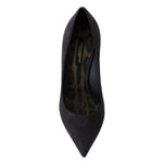 Dolce & Gabbana Gray Suede Leather Stiletto Shoes Heels