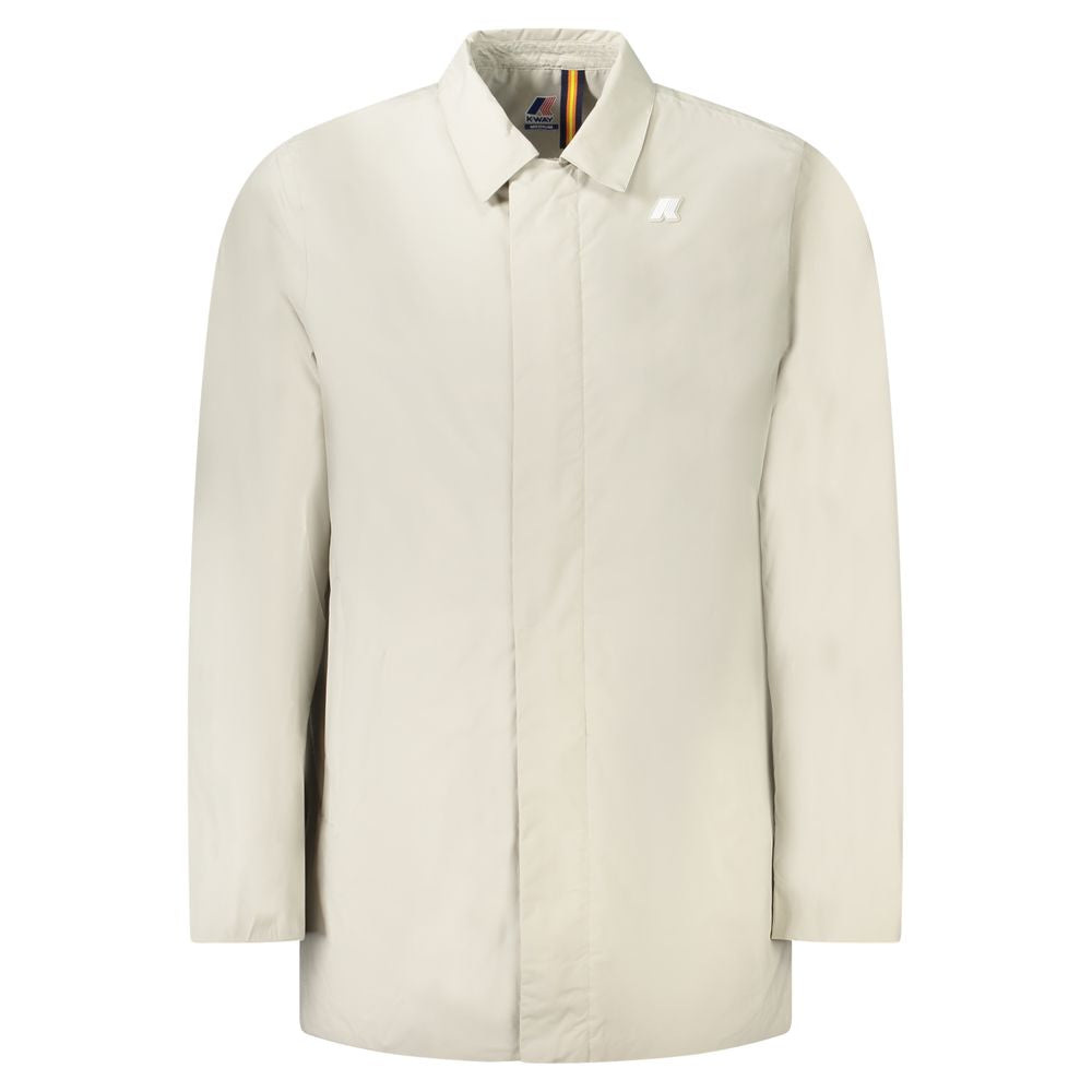 K-WAY Beige Polyamide Men Jacket KW-38812-XL
