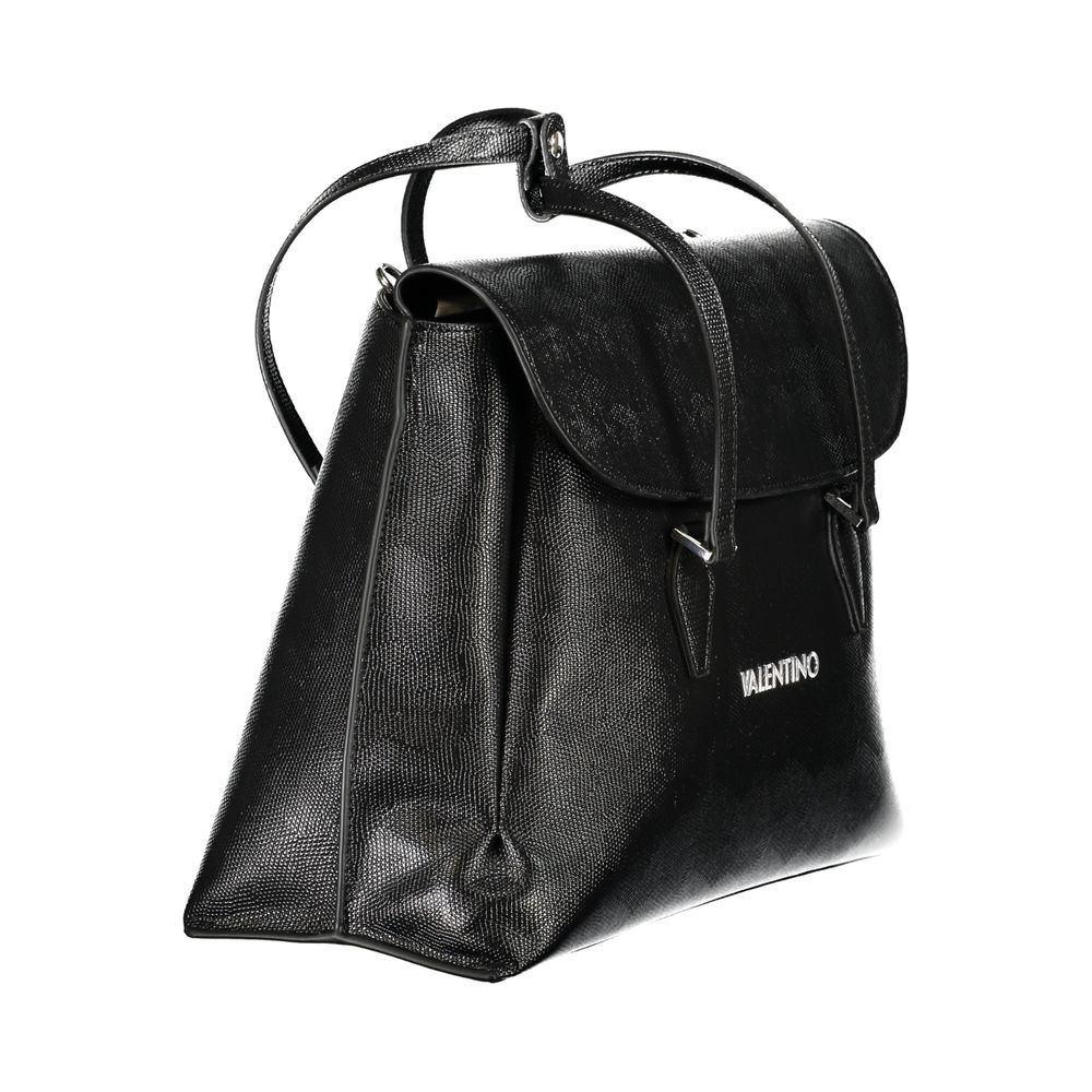 Mario Valentino Black Polyethylene Handbag with handles, strap, laptop compartment, and logo