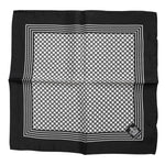 Dolce & Gabbana Black White Patterned Square Men Foulard Scarf
