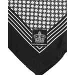 Dolce & Gabbana Black White Patterned Square Men Foulard Scarf