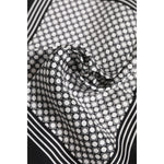 Dolce & Gabbana Black White Patterned Square Men Foulard Scarf