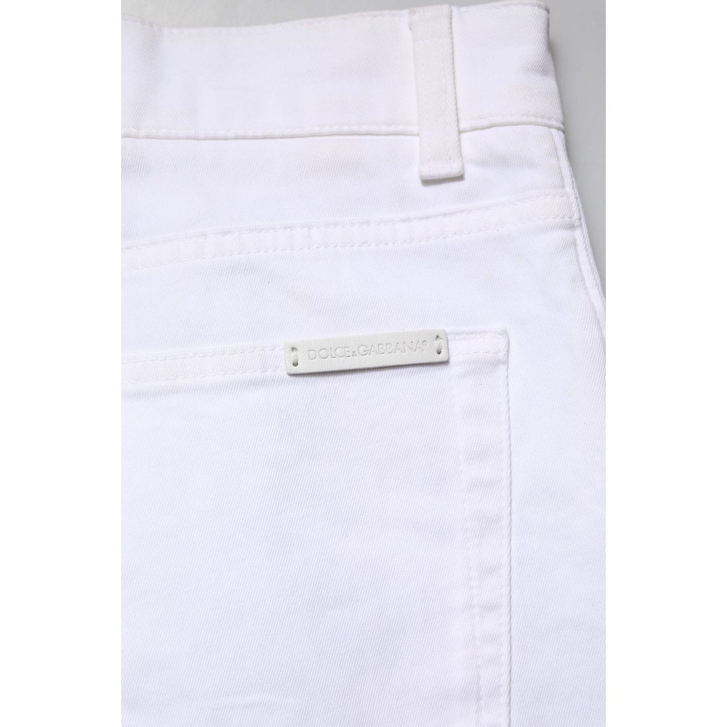 Dolce & Gabbana White Cotton Skinny Men Denim Jeans PAN75367-46