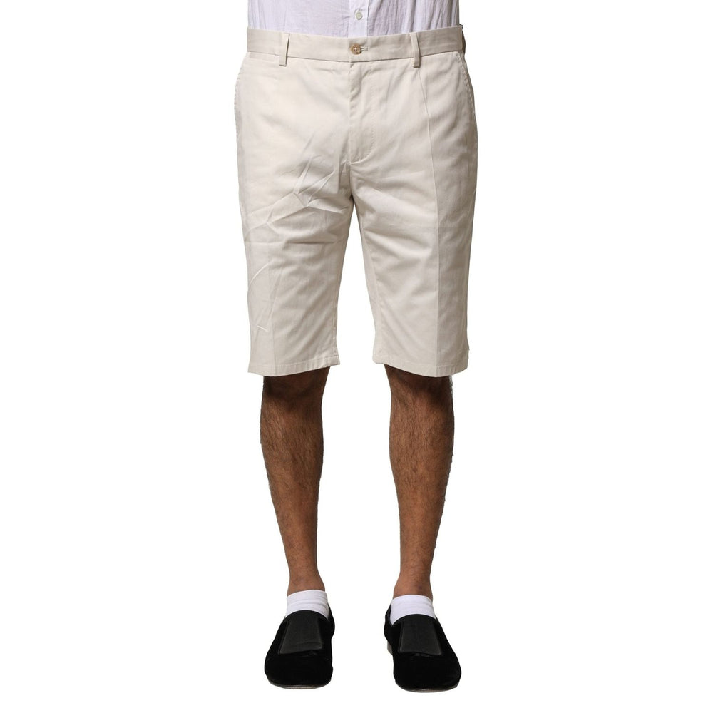 Dolce & Gabbana Beige Cotton Stretch Mid Waist Bermuda Shorts PAN76524-50