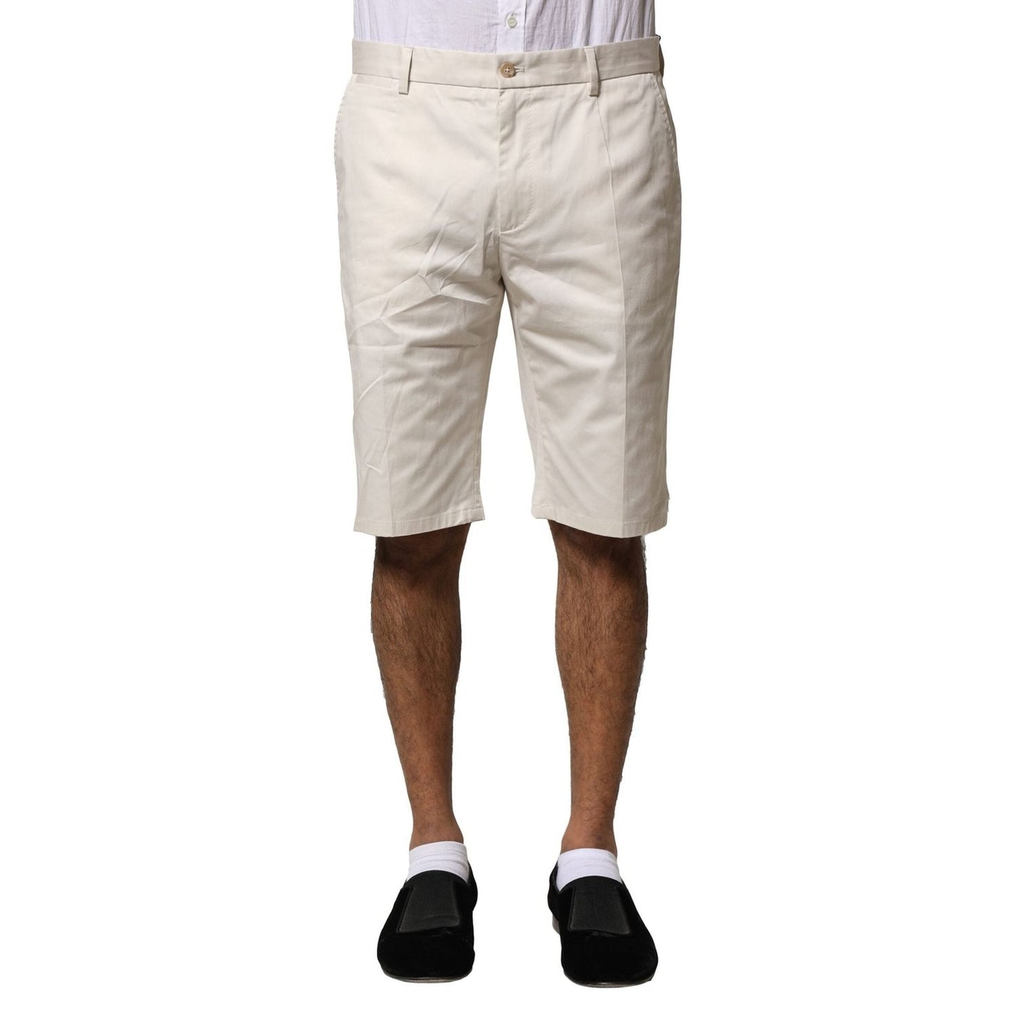 Dolce & Gabbana Beige Cotton Stretch Mid Waist Bermuda Shorts PAN76524-50