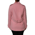 PINK MEMORIES Pink Wool Double Breasted Blazer Coat Jacket JKT41460-42