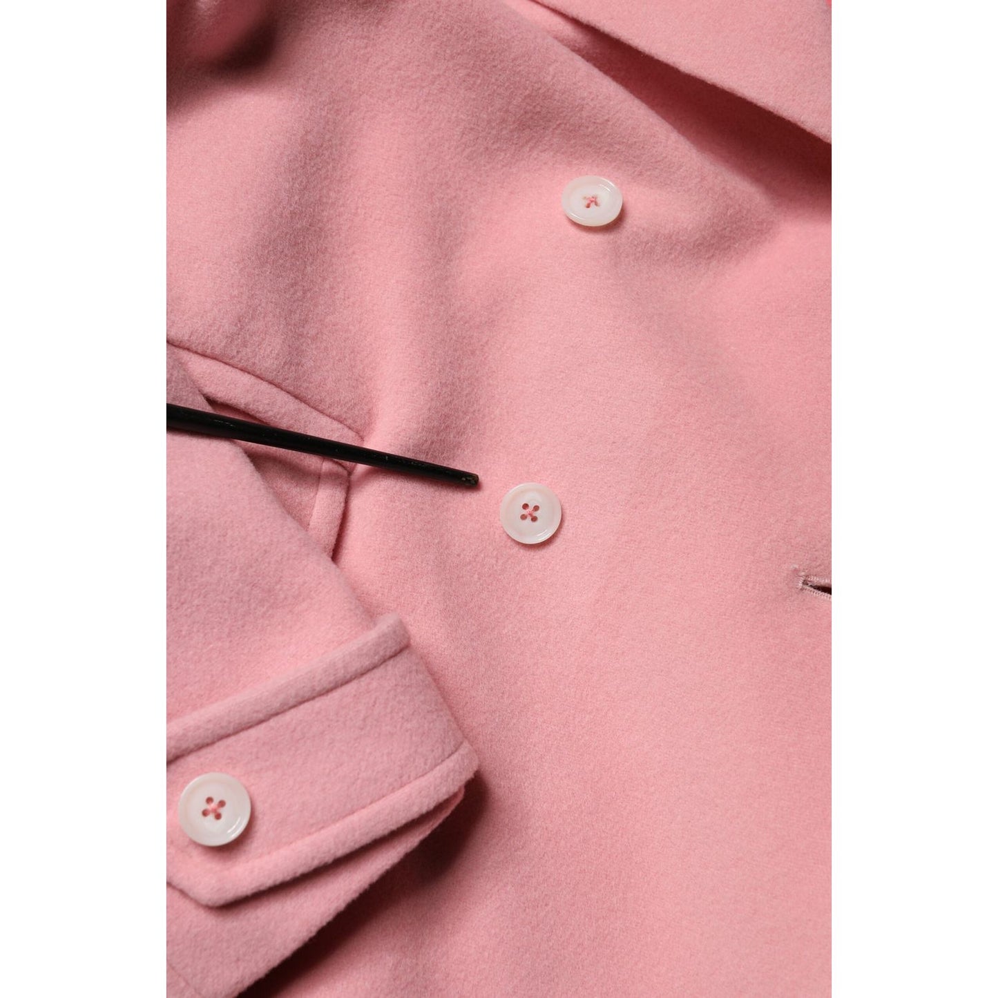 PINK MEMORIES Pink Wool Double Breasted Blazer Coat Jacket JKT41460-42