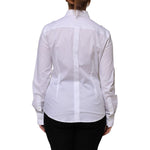 Dolce & Gabbana White Cotton Collared Long Sleeves Shirt Top TSH906730-46